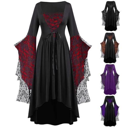 Halloween Costumes Woman 2025 Gothic Dress Vintage Witch Renaissa...