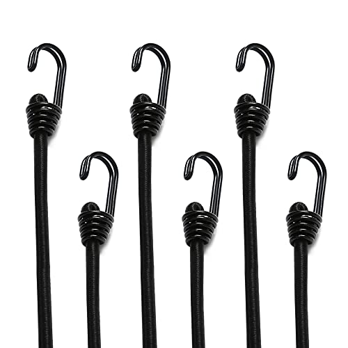 Moladri 32 Inch Bungee Straps With Hook, Long Heavy Duty Rubber Cords, 6 Pack Extra Strong Latex Elastic Rope For Outdoor Camping Bikes Cargo Luggage Rack Tarps Tents - Black #TOP10