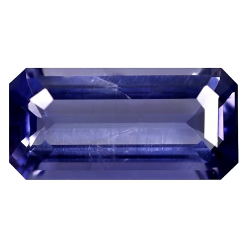 Iolite bleu violacé naturelle de Ceylan 3 ct taille octogone pour haute joaillerie