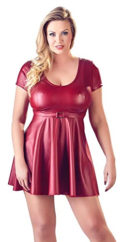 Robe évasée wetlook noire tenue sexy patineuse effet mouillé