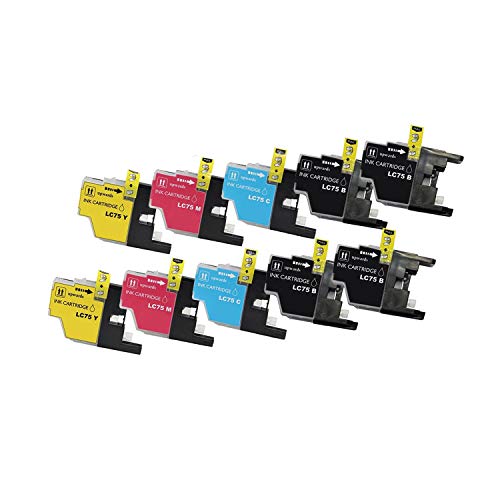 BlastCase 10 High Yield Compatible Ink Cartridge Combo, LC75 (4xBk, 2xC, 2xM & 2xY)