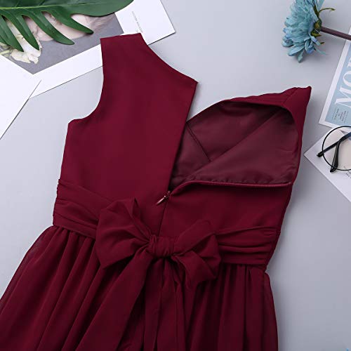 FEESHOW Big Girls Floral Lace Dress Chiffon Junior Bridesmaid Wedding Party Long Prom Gowns4