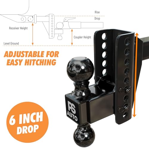 Image of Adjustable Gooseneck Drawbar Trailer Hitch - 20,000 LBS, Fits 2 and 2-5 /16 Inch Balls, US Gov Tested & Certified, Gooseneck Trailer Hitch Adapter for RV Towing, Motorcycles & Powersports