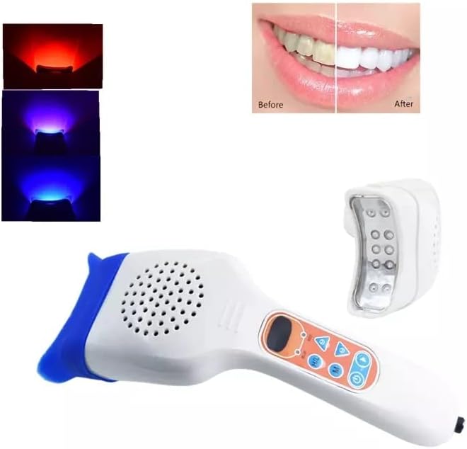 Máquina de blanqueo portátil 30W mano 10pcs LED azul púrpura rojo dientes blanqueamiento luz