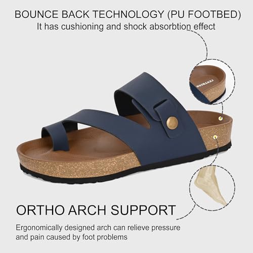 Image of Centrino Men's Berkin-Style Slip-On Sandals | Open Toe Design | Soft PU Footbed | Lightweight & Comfortable | Arch Support | On-Grip Sole | Casual Outdoor Wear (9212)