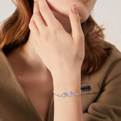 Image of POPLYKE Ladybug /Dragonfly /Bee /Paw Bracelet for Women Sterling SIlver Bracelet /Anklet Jewelry Gift for Women