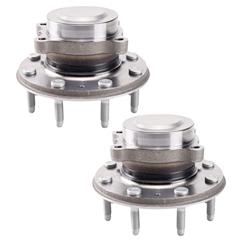 Image of TRQ 2 Piece Front Wheel Bearing & Hub Assembly Set Compatible with 2020-2023 Chevrolet Silverado 3500 HD GMC Sierra 3500 HD
