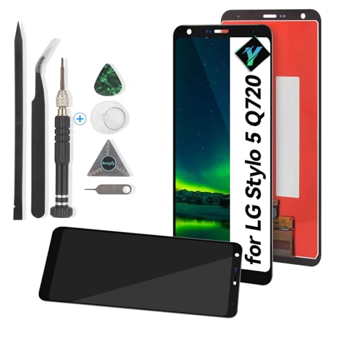 YWLRONG for LG Stylo 5 Screen Replacement Digitizer Touch Screen for LG Stylus 5 Q720 LM-Q720CS Q720MS Q720TSW Q720QM5 Q720QM6 Q720VSP LCD Display Assembly Part with Kit(Black)