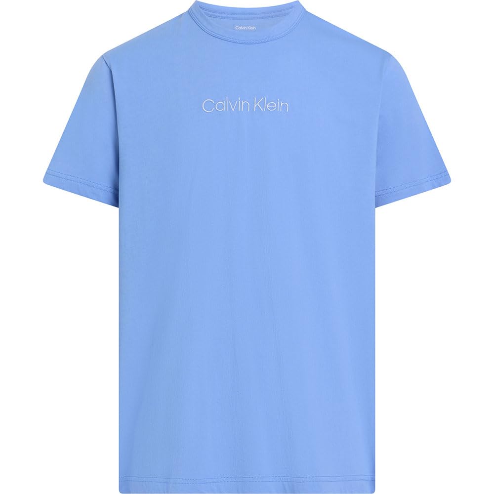 Calvin Klein Men’s Short Sleeve Crew Neck T-Shirt, Blue (Glacier), M