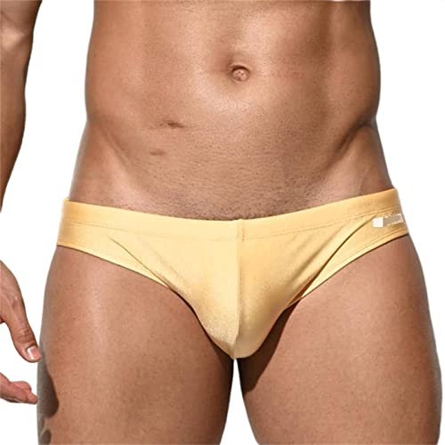 Bañador slip hombre de secado rápido Bykming amarillo claro XL