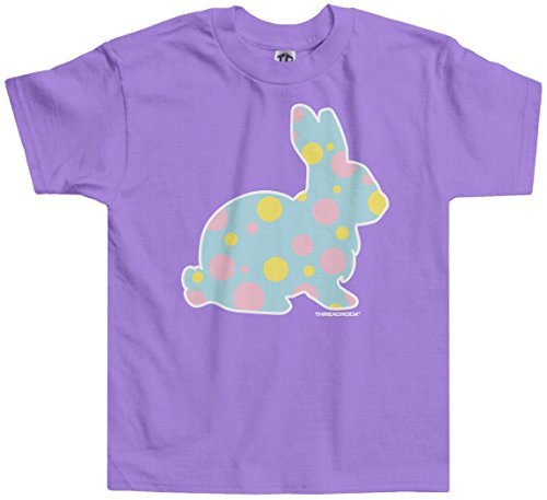 Threadrock Little Girls' Blue Polka Dot Bunny Toddler T-Shirt