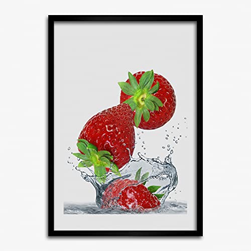 Cadre MDF 40x60 cm Tulup avec photo de fraises pour tableau décoratif moderne