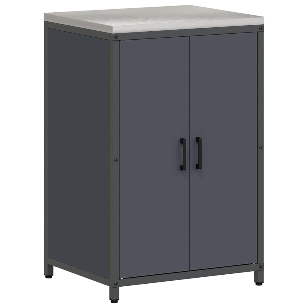 Küchenlager-Set 2-teilig aus Stahl, Küchenunterschrank mit Regalen und Türen, Moderner Vorratsschrank für die Küchenorganisation, 120 x 50 x 92 cm, Anthrazit