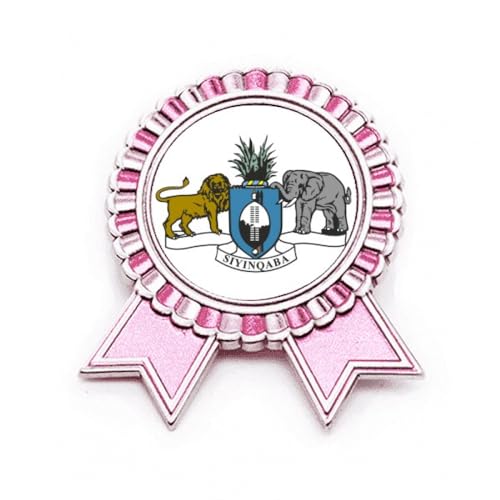 Broche rose Swaziland cadeau souvenir emblème national métal M