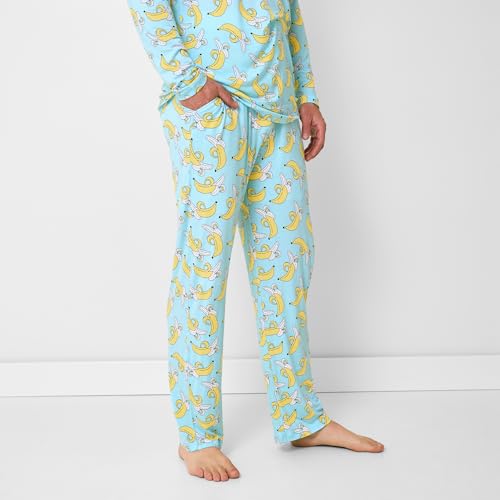 Image of Little Sleepies Mens Pajama Pants, Soft Viscose from Bamboo PJ Bottoms for Family Matching Set, Mens Sleepwear PJs w /Pockets