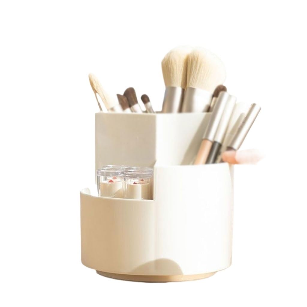 Portapenne Multifunzionale, Corpo della Penna Girevole a 360 Gradi, Creativo, Personalizzato, alla Moda, Scatola portaoggetti a Tre Scomparti (D) (D 11 * 12 * 8 cm)