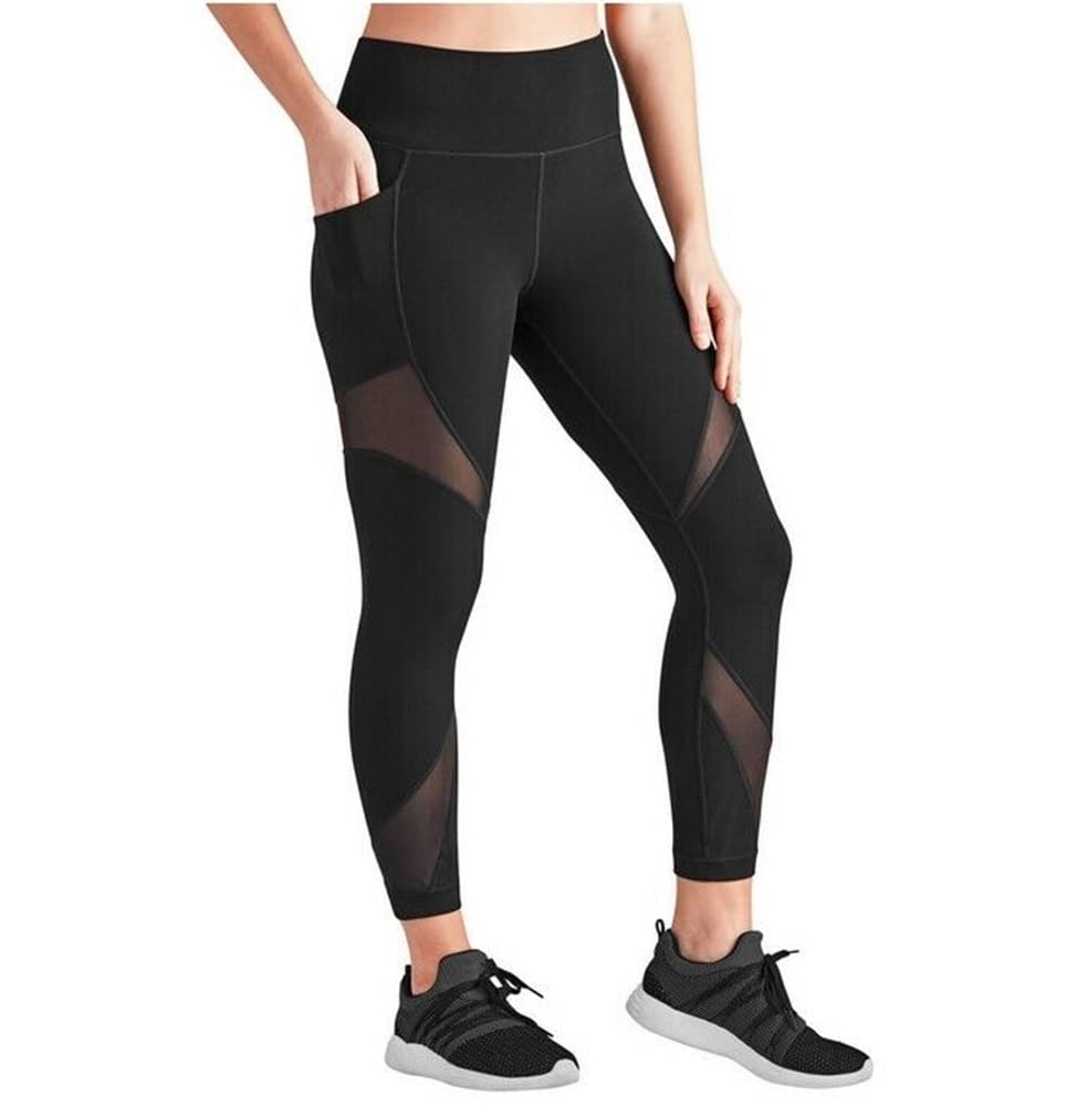 Members Mark Compression Athletic Ankle Legging with Pockets Black Soot, Large 2-Pack