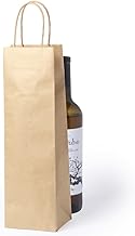 Paper Wine Bags with Handle - Pack of 100 - 11 x 36 x 10 cm - Strong Kraft Bags for Bottles 1L - Gifts, Events, Shops, Hospitality (100)