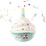 GIOJIO Dog Birthday Toys - Puppy Squeaky Cupcake, Toy Dog - First Birthday Toy Small Medium Large Breeds(Blue)