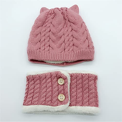 Headwear Accessories for Children Infant Baby Boy Girl Winter Hat Toddler Cat Beaniess Hat With Scarf Fleece4