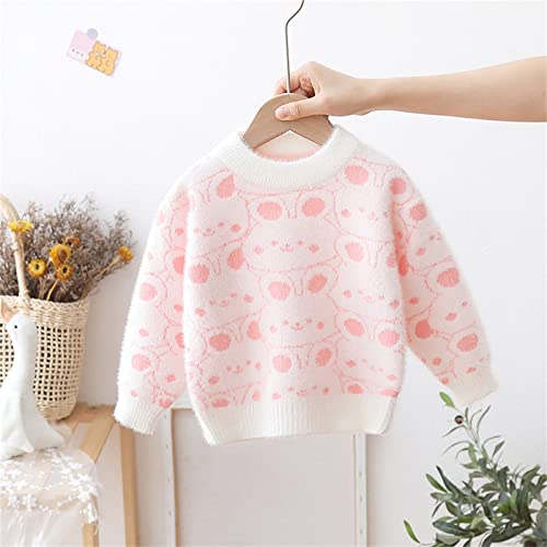 Toddler Boys Girls Knitted Sweater Crewneck Long Sleeve Pullover Sweaters Kids Casual Comfort (White, 7-8 Years)3