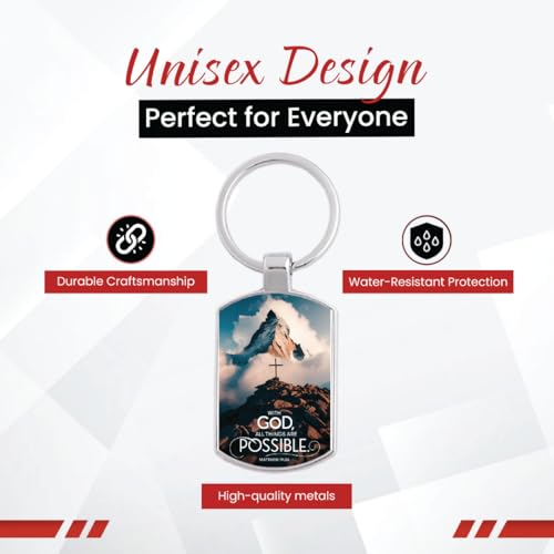 Image of Stylish Metal Keychains with Permanent Glossy Print - Inspirational Quotes & Spiritual Designs - Perfect Key chains for loved ones, Personal Use, Gifts & Return Gifts