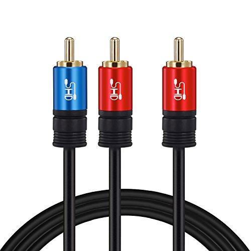 SHD RCA to 2RCA Subwoofer Cable Audio Cable 2RCA to 1RCA Bi-Directional RCA Y Adapter Premium Sound Quality Dual Shielded with Gold Plated Connectors-30Feet