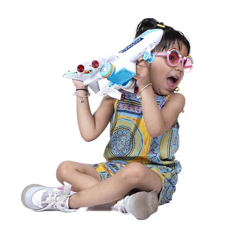 Image of ToyBharat Air Liner Plane toy with multicolour body and friction power is a perfect baby gift. Safe, non-toxic, and durable, it offers fun indoor and outdoor play for toddlers with a realistic design.