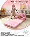 MOONBEEKI Kids Couch Fold Out, Foldable Princess Chair for Toddlers 1-3, Kids Furniture for Playroom, Gift for Birthday Christmas and Halloween（Pink）