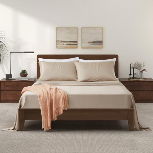 LB Luxury Bamboo Market Dune queen sheet set — OEKO-TEX certified sateen for hot sleepers