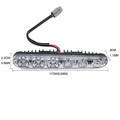 image for YIJINSHENG Auto 2PCS Fit 6 LED High Power LED Daytime Running Lights D