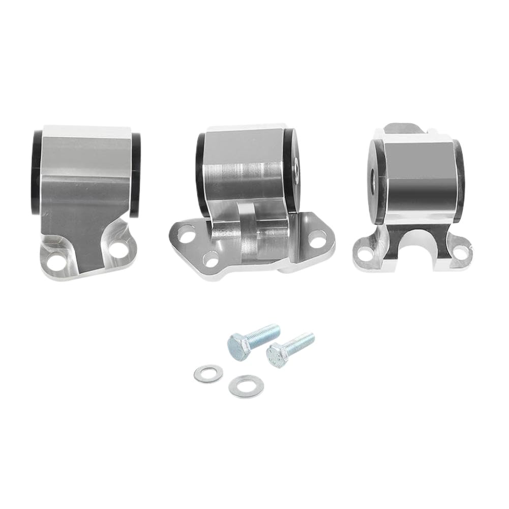 2 Hole Bolt Engine Swap Mounts Kit Compatible with Civic EG D15 D16 B16 B17 B18 Modified(Silver)