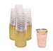 DRINKET Gold Plastic Cups 12 oz Clear Plastic Cups / Tumblers Fancy Plastic Wedding Cups With Gold Rim 50 Ct Disposable For Party Holiday and Occasions SUPER VALUE PACK