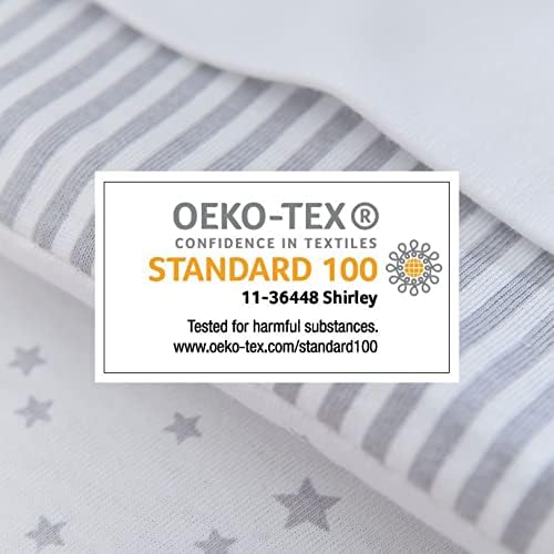 Clair de Lune Pram/Crib Fitted Sheets 90 x 40 cm 100% Soft Cotton Jersey (Stars & Stripes, Pack of 2)