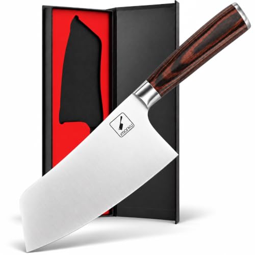 imarku 7" Meat Cleaver, Japanese SUS440A Steel, Ultra Sharp Butcher Knife