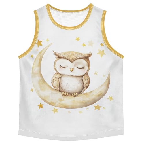 Baby Boys Sleeveless Tank Top Owl Moon Toddler Athletic Vest 3-10T