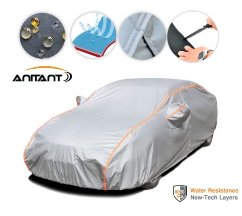 Anitant Waterproof Car Cover，Carpa Para Carro，Small Car Cover，Car Covers For Automobiles All Weather Waterproof，Full Exterior Covers Rain Uv Protection Inner Cotton，Fit All Sedan 178" To 186" #TOP2