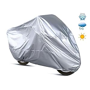 Toile Couvre-Moto Imperméable à l’Eau, Résistant à l’Eau Poudre Pluie Vent Excréments d’Oiseaux, pour Moto Scooter Moto Scooter (Grand 230X130cm)
