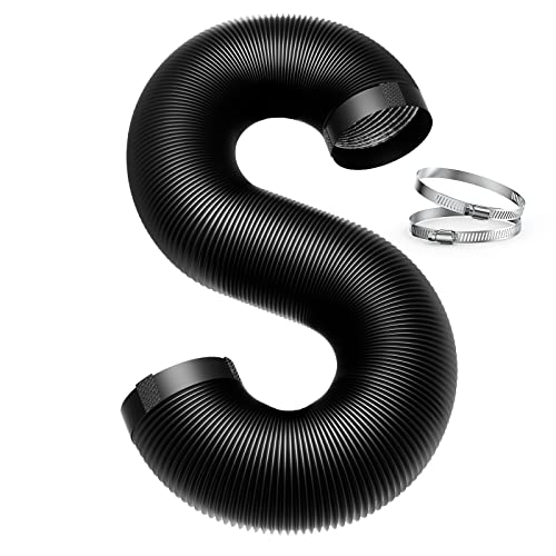 5 Inch Duct Hose, Easy-to-Install 8 Feet Dryer Vent Hose with 2 Clamps – 4 Layer PVC and Aluminum Flexible Duct for Heating Cooling Ventilation and Exhaust