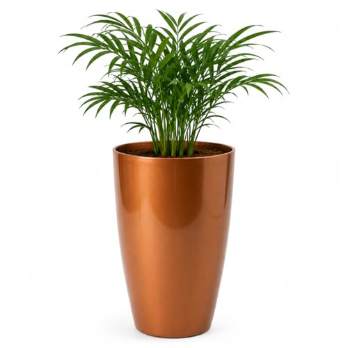 Image of Leafy Tales Modern Round Tower Planter for Home Decor 14 INCH, Highly Durable,Lightweight Indoor Outdoor Planter, Flower Pot Gamla, Pot for Balcony Garden, Vegetables, Flowers & Greenery