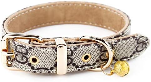 AMPet Dog Collar Genuine Leather Adjustable Pet Collar for Large,Medium,Small,Dogs