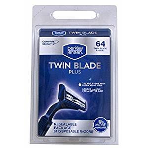 Berkley Jensen Twin Blade Plus Disposable Razor, 64 ct.