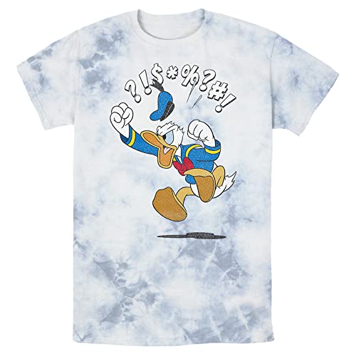 T-shirt Donald Disney avec imprimé dynamique bleu et blanc manches courtes homme L