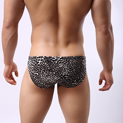 Men's Low Waist Leopard Underwear Briefs Soft Sexy Pouch Underpants 6