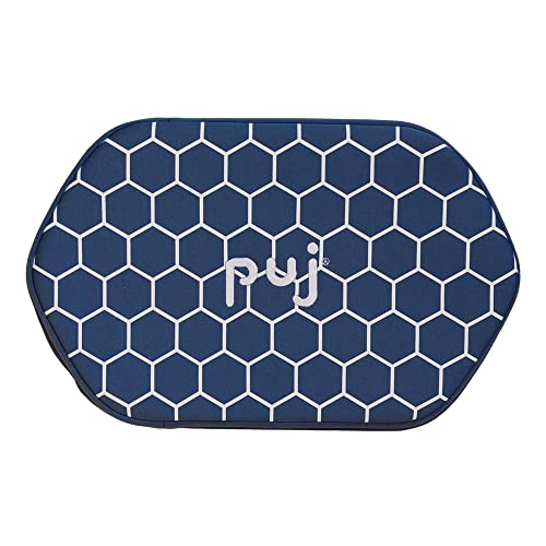 Image of Puj - Navy Honeycomb Kneeler Pad for Kneeling, Extra Comfortable Kneeling Pad, Baby Bath Cushion with Hanging Loop, Stylish Baby Bath Essentials, 17.5 x 11.75 x 1.75 inches