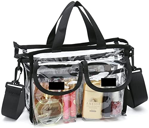 Image of LYF5STAR Transparent Makeup Organizer Handbag | Clear Cosmetic Bag for Travel & Home | Waterproof Toiletry & Under Garments Pouch | Lightweight Handy Storage Case | 32x22x10 CM | Pack of 1