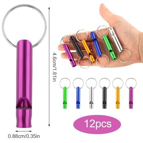 Mabor 12 Stück Trillerpfeife mit Schlüsselanhänger Trillerpfeife laut Notfall Signalpfeife Metallpfeife Passend Strillerpfeife Sportunterricht Sport Survival Pfeife Hundepfeife Schiedsrichter Outdoor