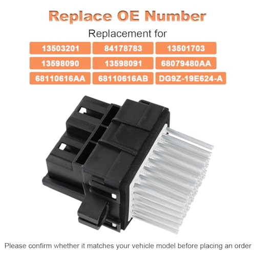 Image of WMPHE HVAC Blower Motor Resistor Compatible with Buick Cascada Cadillac Escalade Dodge Jeep Grand Cherokee Chrysler 300 RAM Ford Edge Lincoln Replacement for 13503201 84178783 DG9Z-19E624-A