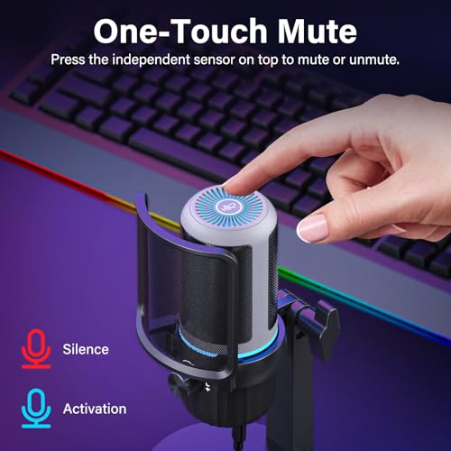 CMOCIIY USB Condenser Gaming Mic, PC Computer Microphone for Streaming - image 3