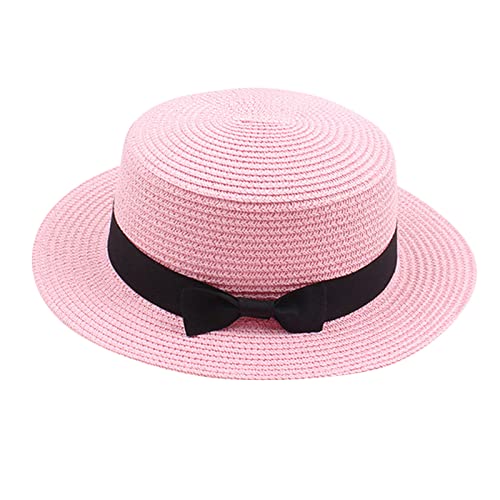 Nuevo Sun Hats 1 | Niños Niñas Verano Fedora Sombrero de Paja Ancho Floppy con Visor para Playa - Sombrero de Amplia para Solar (G, One Size)